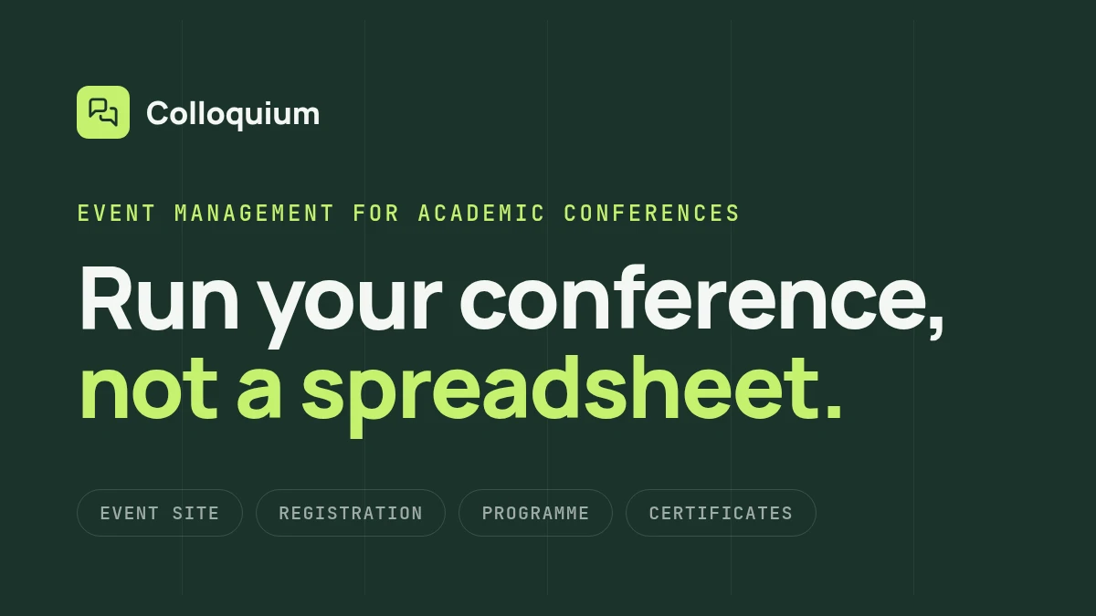 Colloquium website and product preview